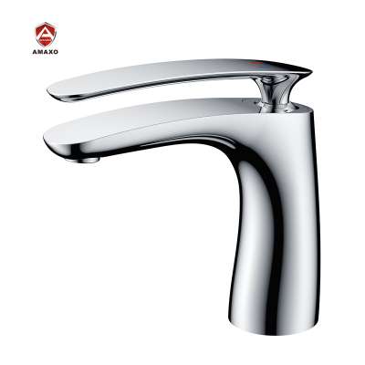 AMAXO brass polished single hole bathroom sinks faucets